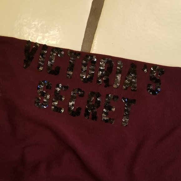 Victoria's Secret Two Piece Sequin Maroon Sweatshirt and Bootcut Sweatpant - Picture 12 of 14